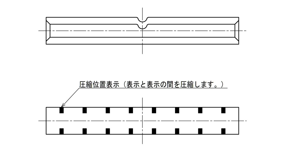 銅線用圧縮スリーブ（縁線用）図面